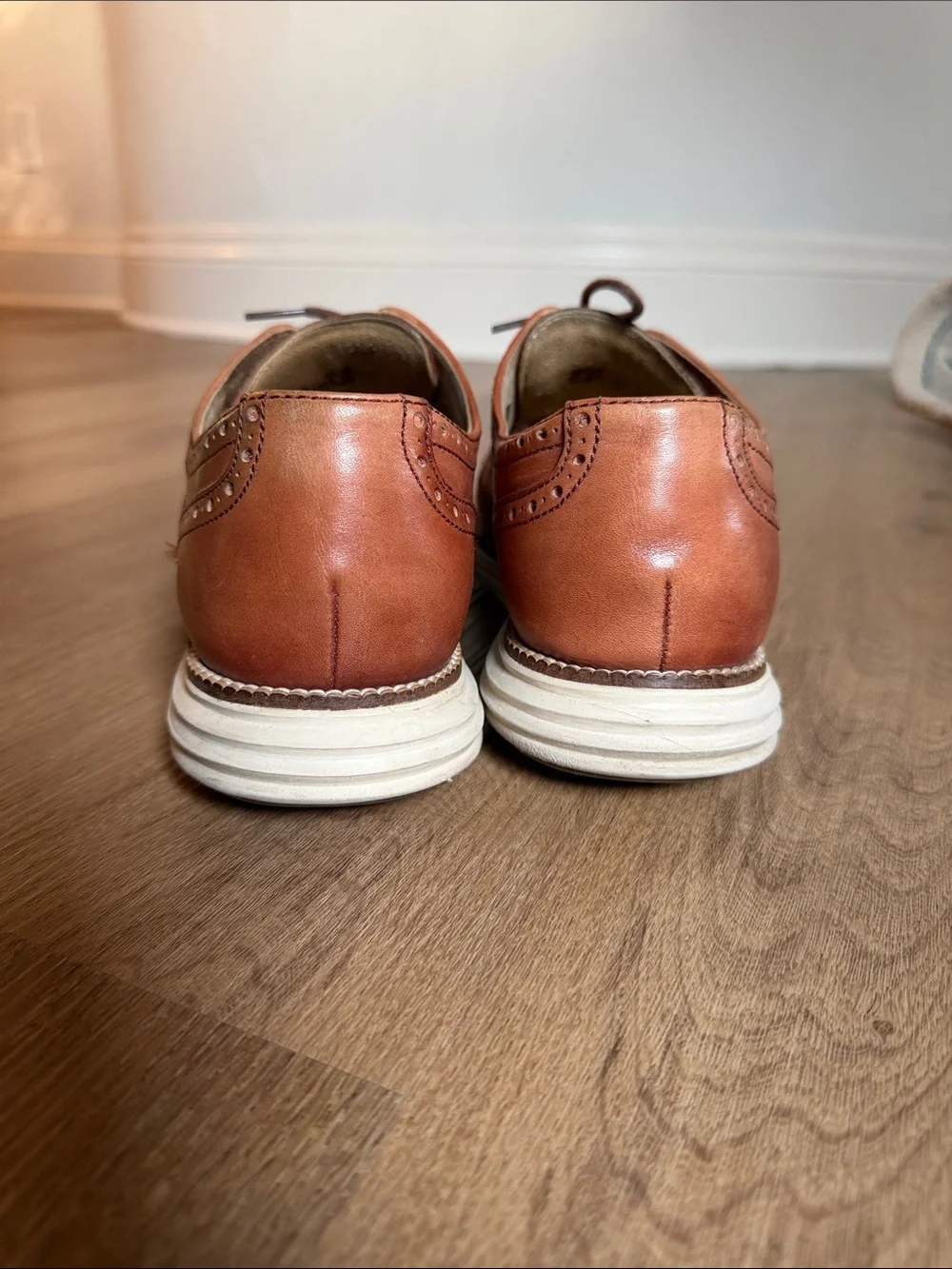 Cole Haan Men's Wingtip Derby in Burnt Orange Brown